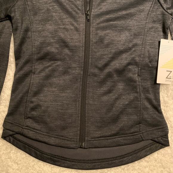 Z by Zella Girls Black Hi-Lo Hooded Track Jacket-L - Picture 4 of 6